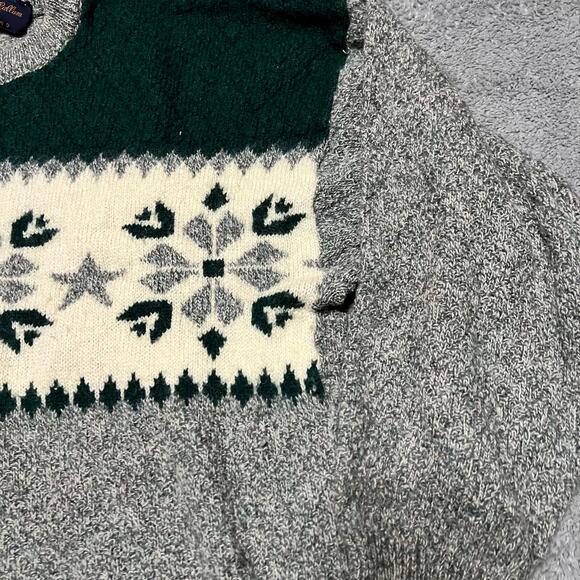 James McCallum Shetland Sweater Mens XL Hray Fair Isle Made In Italy *flaw - Picture 2 of 8